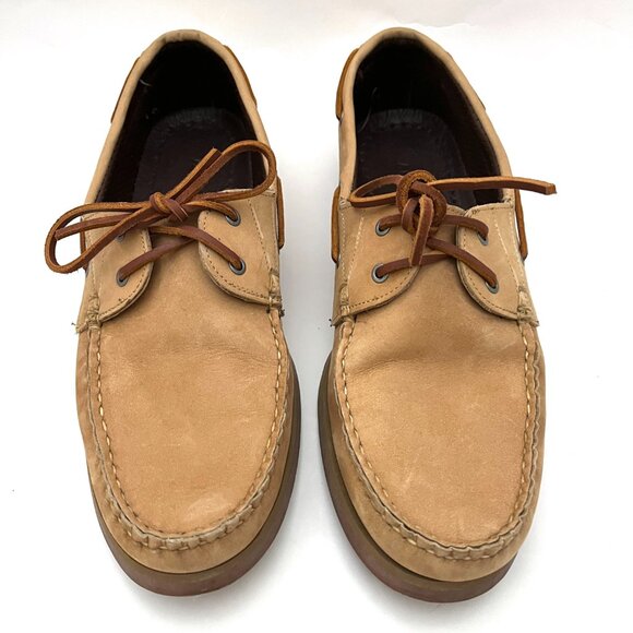 ALLEN EDMONDS Force 10 Suede Deck Boat Shoes Tan